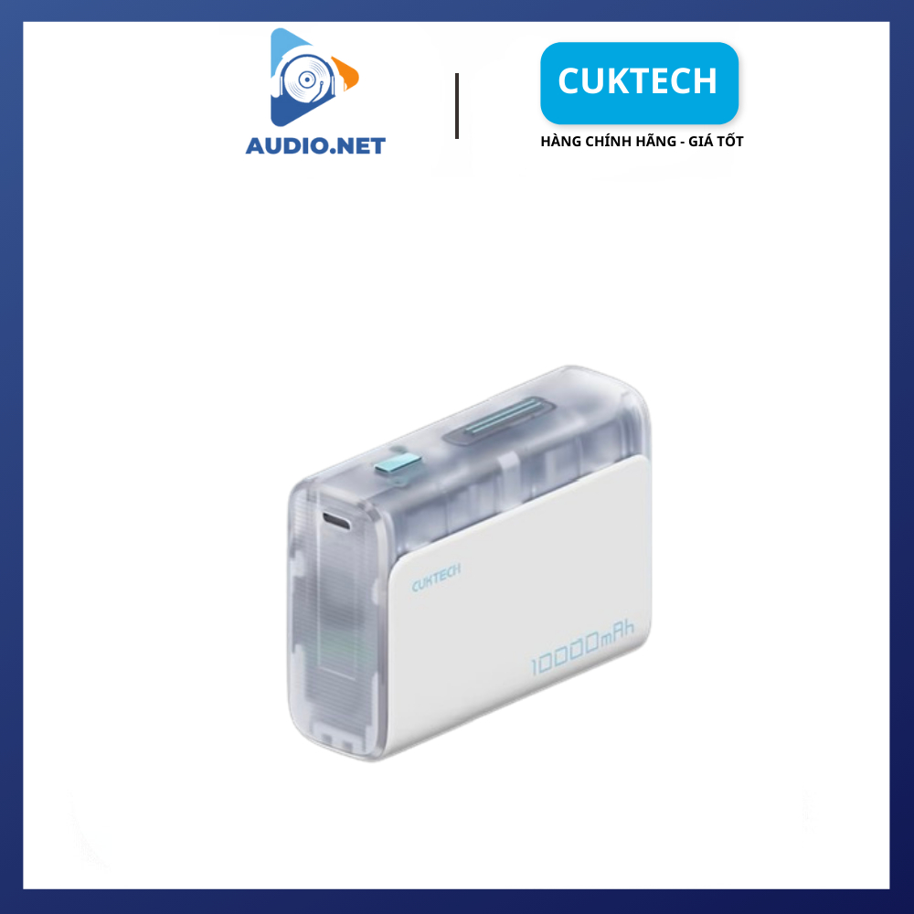 Pin Dự Phòng Cuktech PB100S 10000mAh Trong Suốt 1C1A 30w PD3.0/PPS/QC3.0 QC - Bảo Hành 18 Tháng