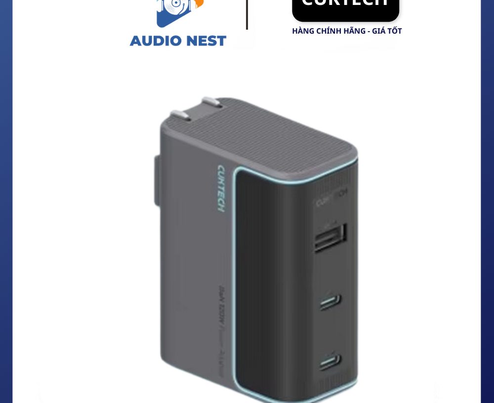 Sạc Cuktech 120W (AD1003) 3 Cổng Mi turbro PD3.1/PPS2.0/QC - Bảo Hành 18 Tháng