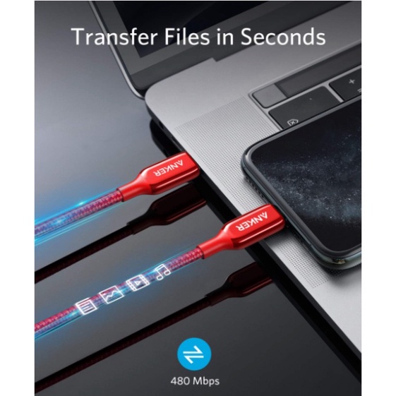 Cáp Cable Anker Powerline+ III USB C to L mã hiệu A8842 0.9m/ A8843 1.8m - Bảo Hành 12 tháng, 1 đổi 1