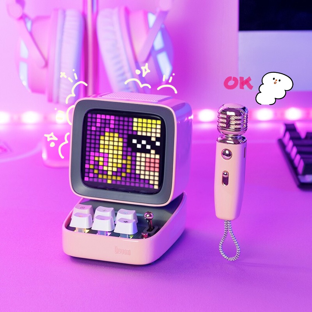 Loa Bluetooth Divoom MIC công suất 15W micro karaoke - màn hình bàn phím,Bảo hành 12 tháng.