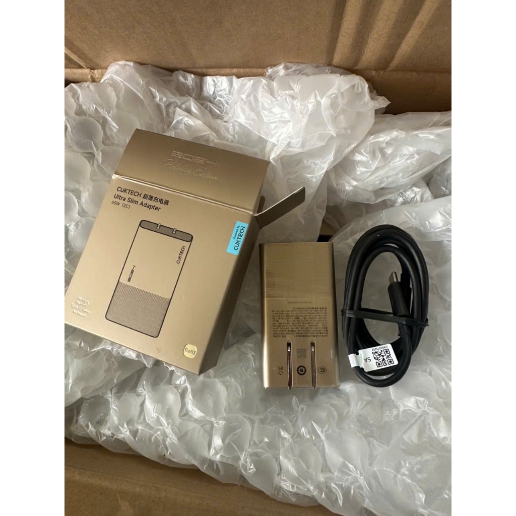 Củ Sạc Cuktech Ultra Slim65w Có 2 Cổng C PD/PPS2.0/QC4.0+ AD652S AC65B2 - Bảo Hành 18 Tháng