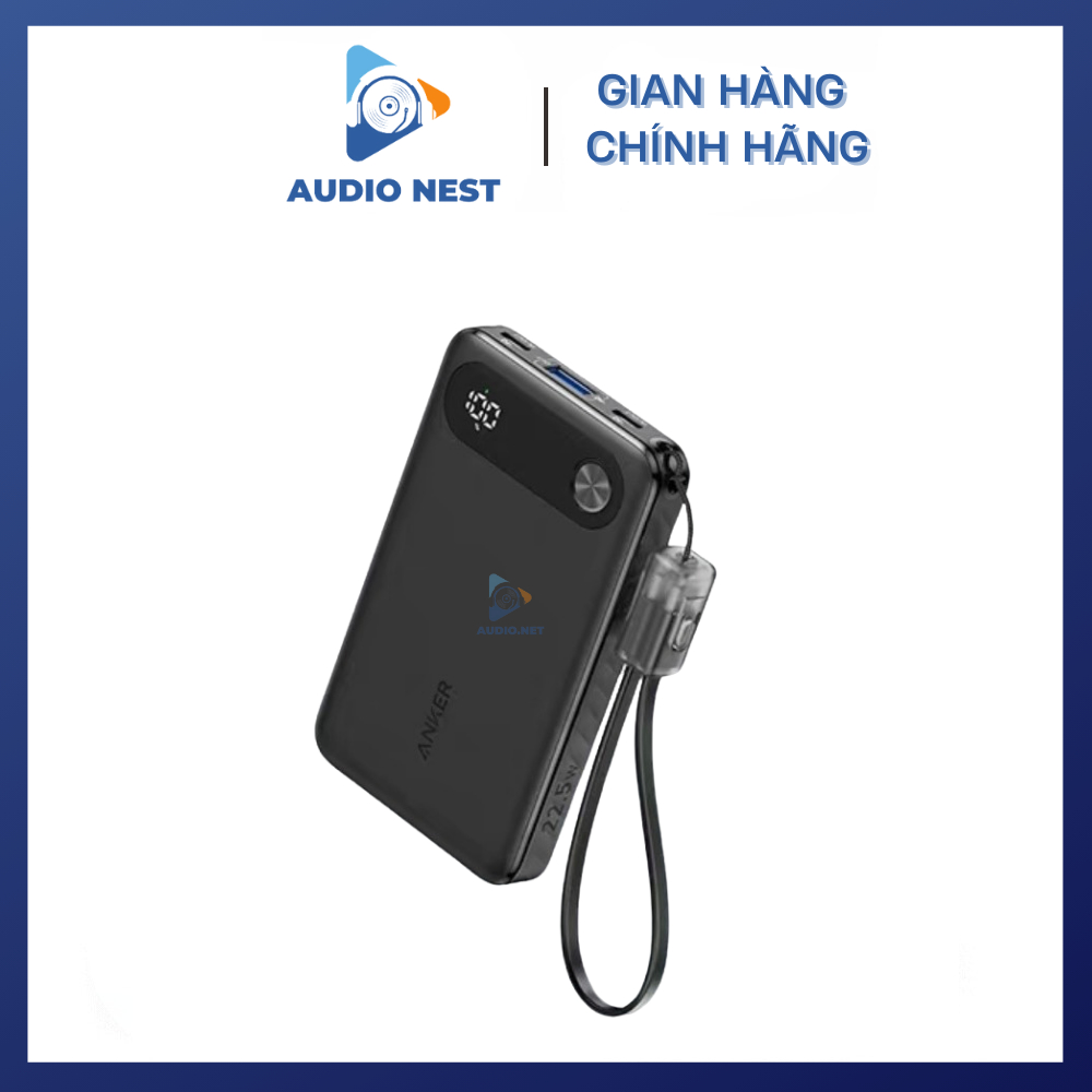 Sạc Dự Phòng Anker A1257 10.000mAh Tích Hợp Cáp Type-C 22.5w - Bảo Hành 18 Tháng