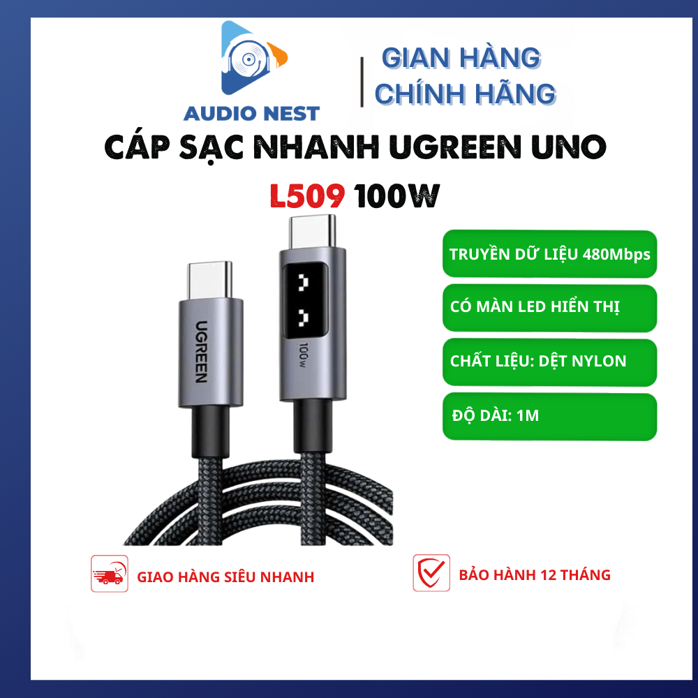 Cáp Sạc Nhanh Ugreen Uno L509 5A 100W Truyền Dữ Liệu 480Mbps - Bảo Hành 12 Tháng