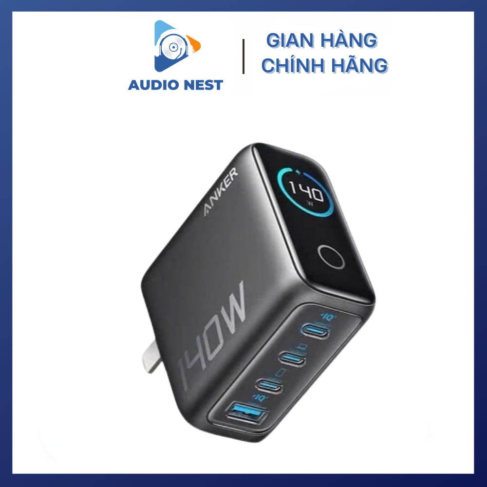 Sạc Nhanh Anker Zolo A2697 140W GaN Màn Hình LED PPS/PD3.0 3C+1A - Bảo Hành 18 Tháng.